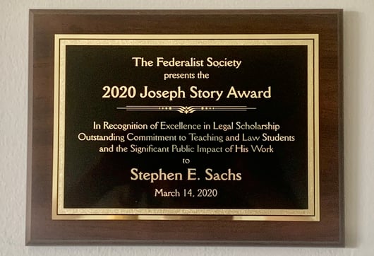 Remarks from the 2020 Joseph Story Award